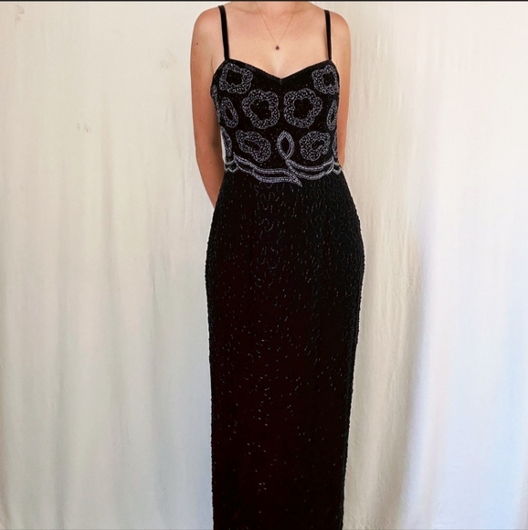 VTG Morgan & Co. Beaded Evening Gown ~ size 6 - Picture 2 of 3